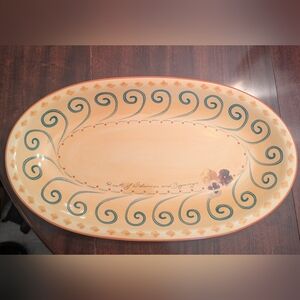Pfaltzgraff Oval Platter with Green and Cream Design